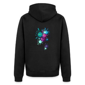 taches d'encre colorés - Veste à capuche bio Premium Unisexe - noir - Dos - Nico (187cm)