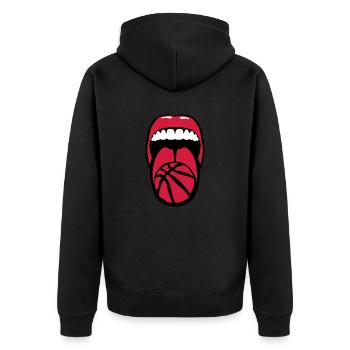 basket tire langue language basketball - Veste à capuche bio Premium Unisexe - noir - Dos - Nico (187cm)