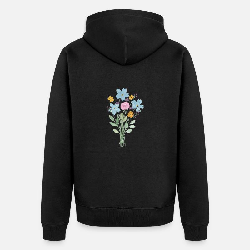Les bouquets de fleurs - Veste à capuche bio Premium Unisexe - noir