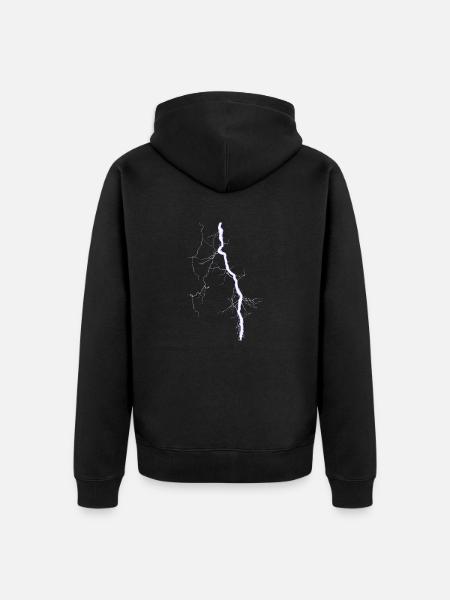 Blitz blau - Unisex Premium Bio Zip Hoodie - Schwarz