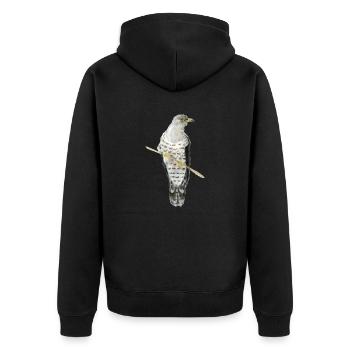 cuckoo - Unisex Premium Organic Zip Hoodie - black - Back - Nico (187cm)