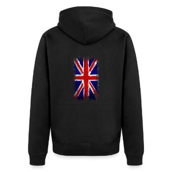 Union Jack Great Britain - Unisex Premium Organic Zip Hoodie - black - Back - Nico (187cm)