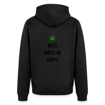 l’herbe me rend heureux cannabis marijuana - Veste à capuche bio Premium Unisexe - noir - Dos - Nico (187cm)