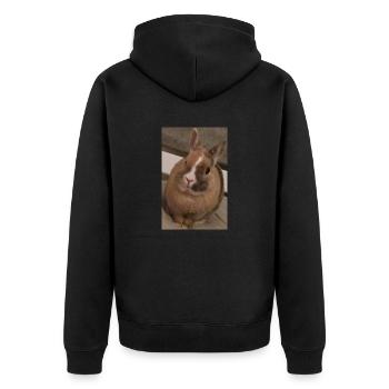 Rabbit - Unisex Premium Organic Zip Hoodie - black - Back - Nico (187cm)