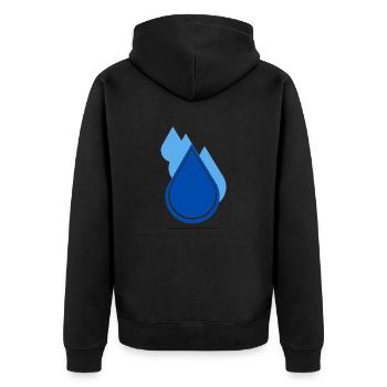 KAWA Illustr. - Unisex Premium Bio Zip Hoodie - Schwarz - Hinten - Nico (187cm)