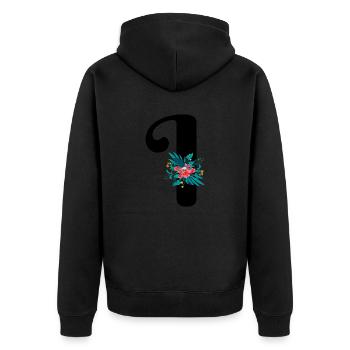 lettre I fleuris - Veste à capuche bio Premium Unisexe - noir - Dos - Nico (187cm)