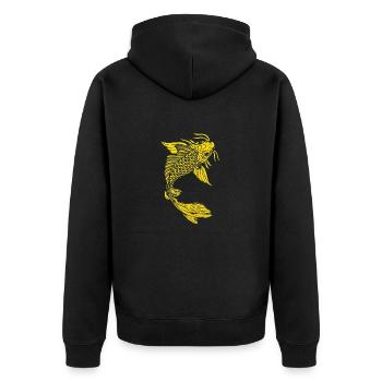poisson koi carpe japonais dessin 14 3 A - Veste à capuche bio Premium Unisexe - noir - Dos - Nico (187cm)