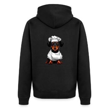 Teckel Restaurateur Chien Dachshund Chiot Chiens de cuisine - Veste à capuche bio Premium Unisexe - noir - Dos - Nico (187cm)
