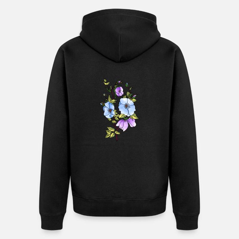 Fleur - Veste à capuche bio Premium Unisexe - noir