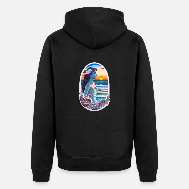 surf - hawaii - aloha - Veste à capuche bio Premium Unisexe - noir