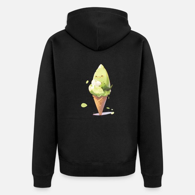 Crème glacée à l’avocat - Veste à capuche bio Premium Unisexe - noir