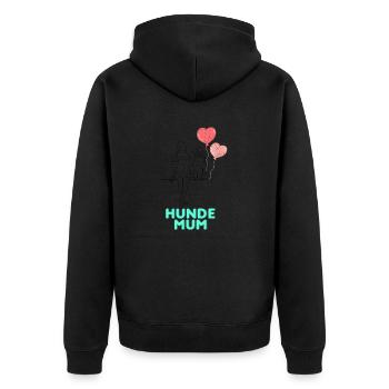 Mum and Dog Love - Unisex Premium Bio Zip Hoodie - Schwarz - Hinten - Nico (187cm)