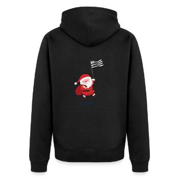 Breton Santa Claus on the march - Unisex Premium Organic Zip Hoodie - black - Back - Nico (187cm)