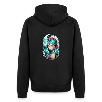 Indian Princess - Aztek - Unisex Premium Organic Zip Hoodie - black - Back - Nico (187cm)