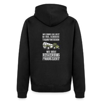 We can't transport so much shit - Unisex Premium Organic Zip Hoodie - black - Back - Nico (187cm)