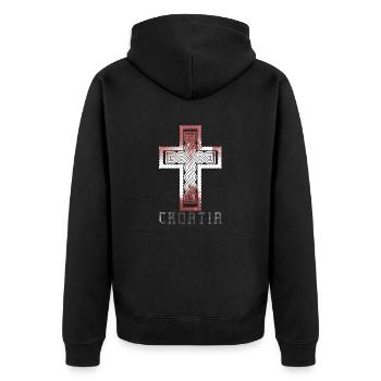 Croatie hrvatska kroatia hrv travel europe zagreb - Veste à capuche bio Premium Unisexe - noir - Dos - Nico (187cm)