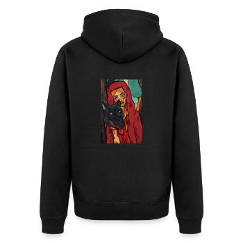 little red riding hood - Unisex Premium Bio Zip Hoodie - Schwarz - Hinten - Nico (187cm)