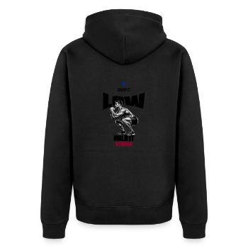 LAISSEZ-LE TOMBER BAS, TENEZ-LE FORT T-SHIRT ACCROUPI - Veste à capuche bio Premium Unisexe - noir - Dos - Nico (187cm)