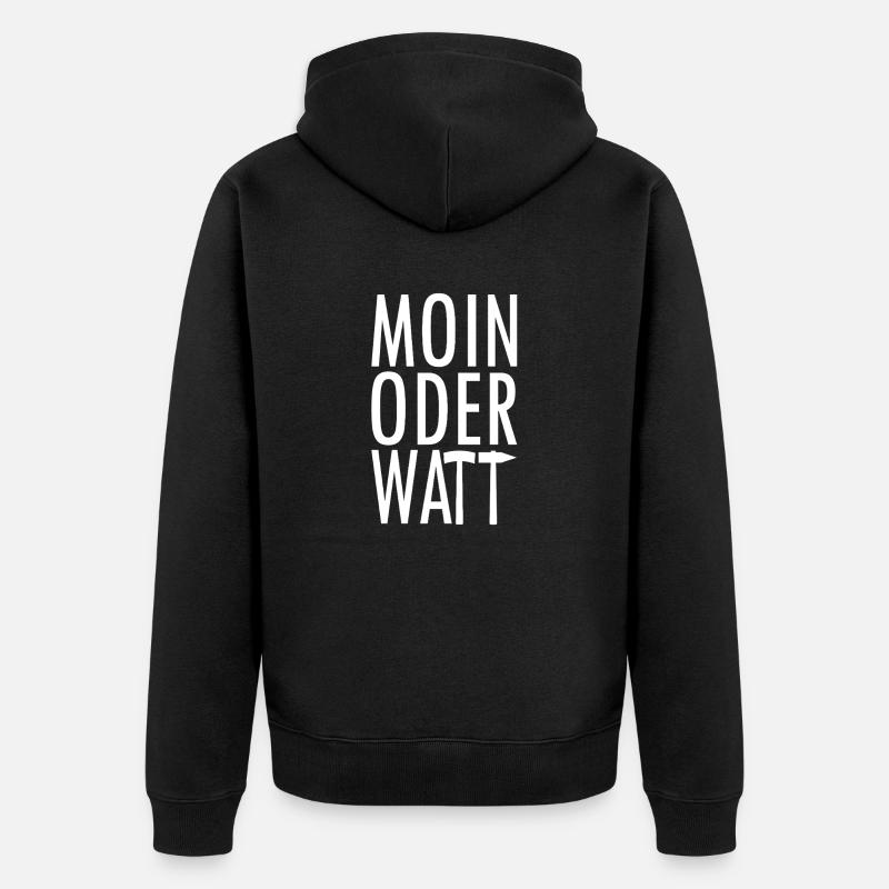 Moin oder Watt Ruhrpott - Unisex Premium Bio Zip Hoodie - Schwarz