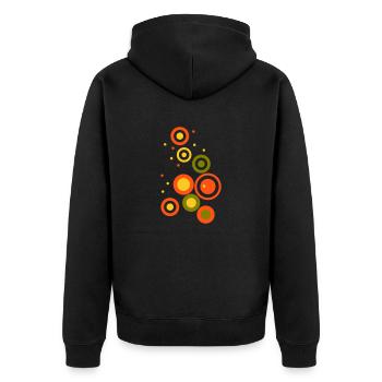 Kreise - Unisex Premium Bio Zip Hoodie - Schwarz - Hinten - Nico (187cm)