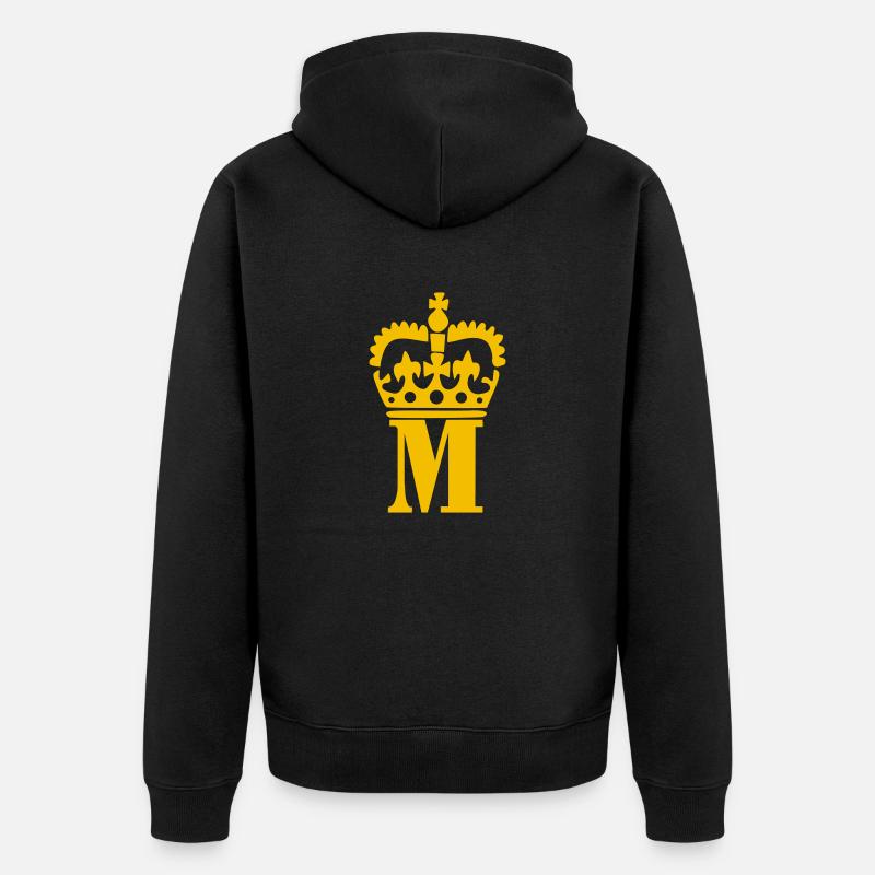 Buchstabe M - Unisex Premium Bio Zip Hoodie - Schwarz