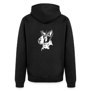 Bull Terrier Bull Terrier Crown Dog Dogs Wilsigns - Unisex Premium Organic Zip Hoodie - black - Back - Nico (187cm)
