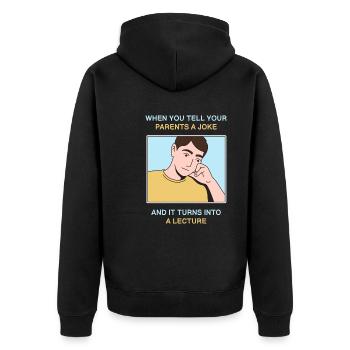 Parents Design für junge stolze Pinoys - Unisex Premium Bio Zip Hoodie - Schwarz - Hinten - Nico (187cm)
