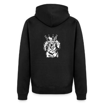 Rauhaardackel Teckel Krone Hunde Hund Wilsigns - Unisex Premium Bio Zip Hoodie - Schwarz - Hinten - Nico (187cm)