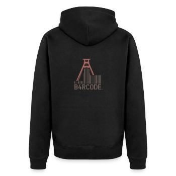 B4RCODE. Manger - Veste à capuche bio Premium Unisexe - noir - Dos - Nico (187cm)