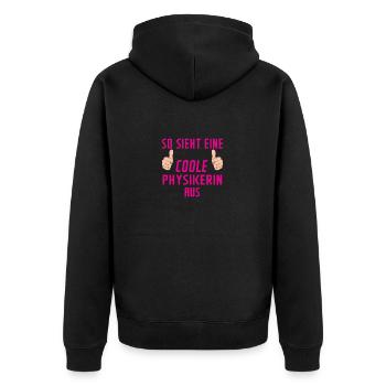 Physikerin | Spruch | Physik | Humor - Unisex Premium Bio Zip Hoodie - Schwarz - Hinten - Nico (187cm)