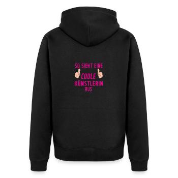 Künstlerin | | Spruch lustig | Kunst - Unisex Premium Bio Zip Hoodie - Schwarz - Hinten - Nico (187cm)
