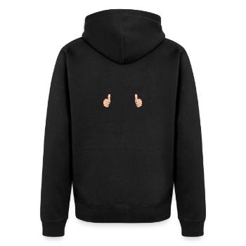 Lagerist | Spruch | Lageristen | Lager Arbeiter - Unisex Premium Bio Zip Hoodie - Schwarz - Hinten - Nico (187cm)