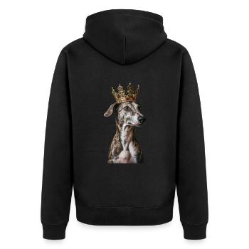 Whippet - Unisex Premium Bio Zip Hoodie - Schwarz - Hinten - Nico (187cm)