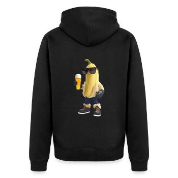 Banane - Unisex Premium Bio Zip Hoodie - Schwarz - Hinten - Nico (187cm)