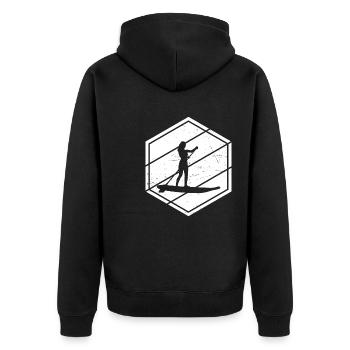 Men's Standup Paddleboard Standup Paddle - Unisex Premium Organic Zip Hoodie - black - Back - Nico (187cm)
