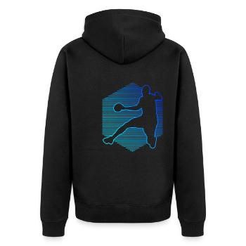 Handball Joueurs de handball Jouer au handball - Veste à capuche bio Premium Unisexe - noir - Dos - Nico (187cm)