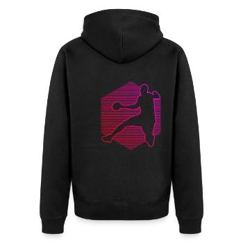 Handball Femmes Joueuses de handball Joueuses de handball Joueuses de handball - Veste à capuche bio Premium Unisexe - noir - Dos - Nico (187cm)