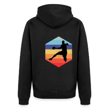 Handball Handball players Handball players - Unisex Premium Organic Zip Hoodie - black - Back - Nico (187cm)