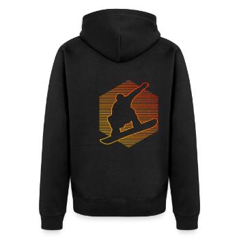 Snowboarder hommes femmes sports d'hiver snowboard - Veste à capuche bio Premium Unisexe - noir - Dos - Nico (187cm)