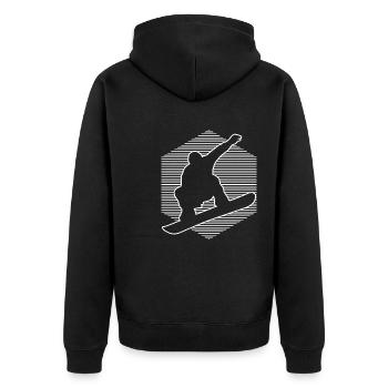 Wintersport Snowboard Snowboarding Damen Snowboard - Unisex Premium Bio Zip Hoodie - Schwarz - Hinten - Nico (187cm)