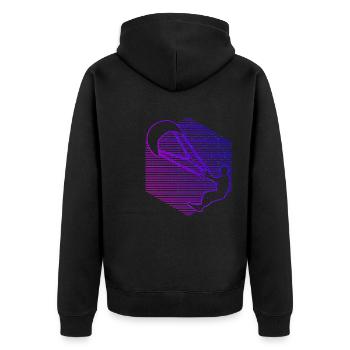 Kiten Kitesurfer Kite Men Kitesurfing - Unisex Premium Organic Zip Hoodie - black - Back - Nico (187cm)