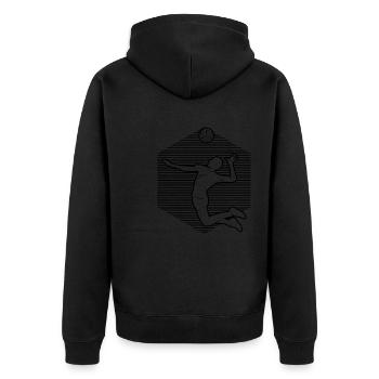 Beach Volleyball Volley Joueur de volleyball masculin - Veste à capuche bio Premium Unisexe - noir - Dos - Nico (187cm)