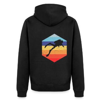Ladies Diver Scuba Diving Free Dive Diving - Unisex Premium Organic Zip Hoodie - black - Back - Nico (187cm)