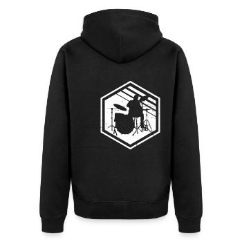 Drums Percussionist Ladies Drummer - Unisex Premium Organic Zip Hoodie - black - Back - Nico (187cm)