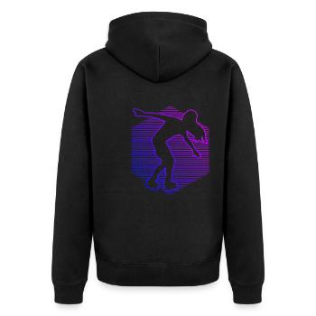 Rollerskate Roller Skating Roller Skating Women - Unisex Premium Organic Zip Hoodie - black - Back - Nico (187cm)