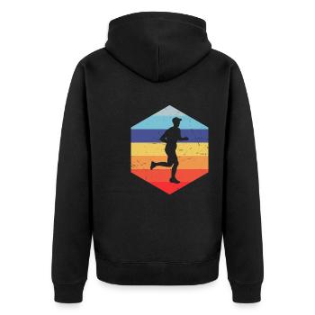 Marathon Running Women Jogging Jogging Men - Unisex Premium Organic Zip Hoodie - black - Back - Nico (187cm)
