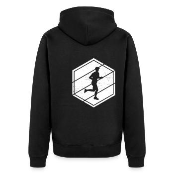 Jogging Cross Country Running Runner Hommes - Veste à capuche bio Premium Unisexe - noir - Dos - Nico (187cm)