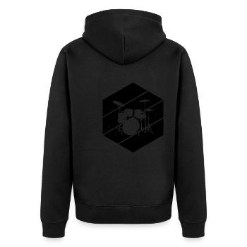 Women's Drummer Drum Kit percussionist - Unisex Premium Organic Zip Hoodie - black - Back - Nico (187cm)