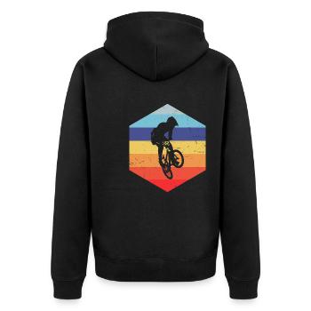 Bike bmx boys bmx men bmx bike women - Unisex Premium Organic Zip Hoodie - black - Back - Nico (187cm)