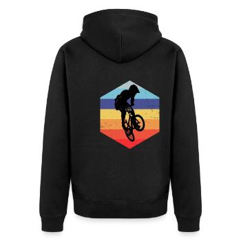 BMX vélo vélo femmes hommes cyclisme bmx garçons - Veste à capuche bio Premium Unisexe - noir - Dos - Nico (187cm)